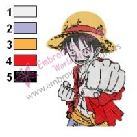 One Piece Monkey Luffy Embroidery Design